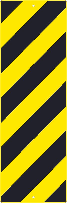 (RIGHT STRIPE YELLOW OBJECT MARKER GRAPHIC) SIGN, 12X36, .080 HIP REF ALUM