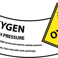 CYLINDER LABELS, OXYGEN, 2X5 1/4, PS VINYL, 25/PK
