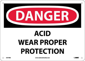 DANGER, ACID WEAR PROPER PROTECTION, 10X14, PS VINYL