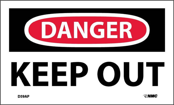 DANGER, KEEP OUT, 3X5, PS VINYL, 5/PK