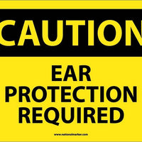 CAUTION, EAR PROTECTION REQUIRED, 10X14, .040 ALUM