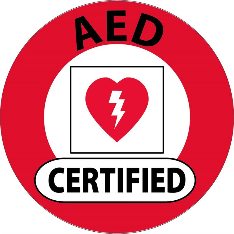 HARD HAT LABEL, AED CERTIFIED, 2