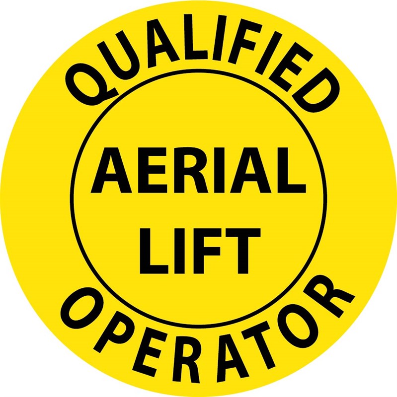 HARD HAT LABEL, QUALIFIED AERIAL LIFT OPERATOR, 2