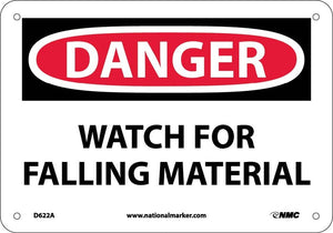 DANGER, WATCH FOR FALLING MATERIALS, 7X10, .040 ALUM