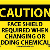 CAUTION, FACE SHIELD REQUIRED WHEN CHANGING OR. . . 7X10, RIGID PLASTIC
