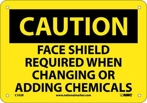 CAUTION, FACE SHIELD REQUIRED WHEN CHANGING OR. . . 7X10, PS VINYL