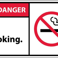 DANGER, NO SMOKING (GRAPHIC), 3X5, PS VINYL, 5/PK