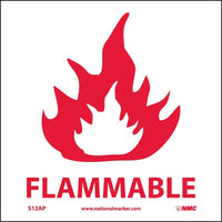 FLAMMABLE, 4X4, PS VINYL, 5/PK