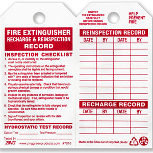 Fire Extinguisher Eco Safety Tags | 7016