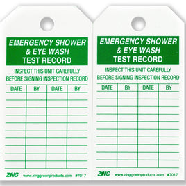 Emergency Eye Wash And Shower Inspection Eco Safety Tags | 7017