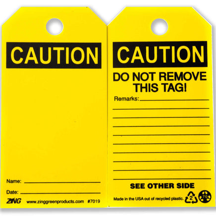 Caution Bank Eco Safety Tags | 7019