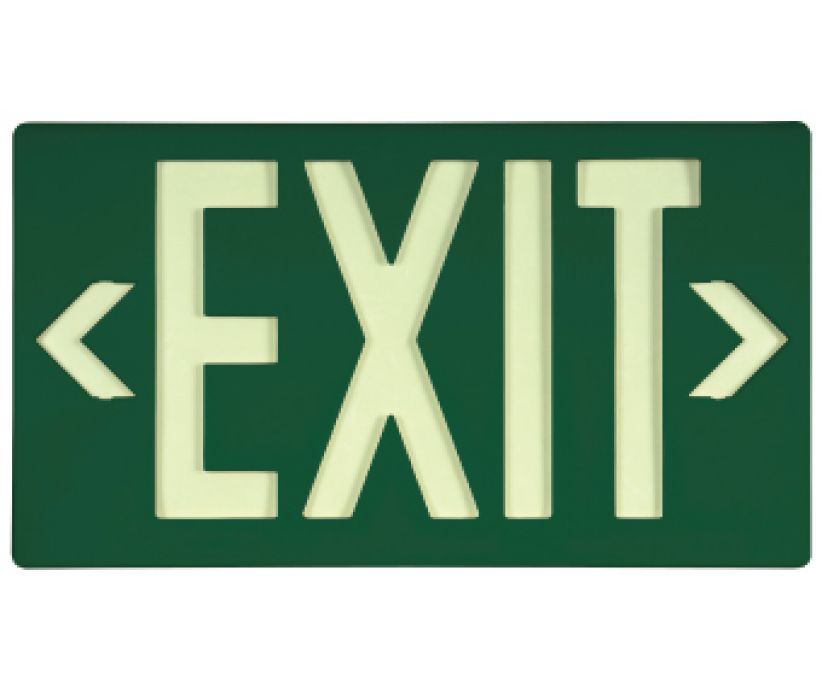 GloBrite Eco Exit Single Face Green With Black Bracket Exit Sign - 8.25 Inches x 15.25 Inches