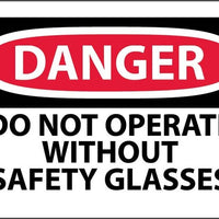 DANGER, DO NOT OPERATE WITHOUT SAFETY GLASSES, 3X5,  PS VINYL, 5PK