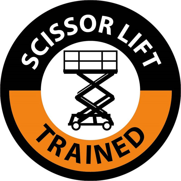 HARD HAT EMBLEM, SCISSOR LIFT TRAINED, 2