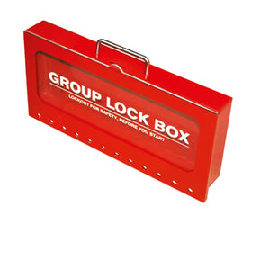 Group Lockout Box Wall Mount Red Steel| 7366