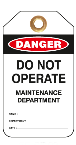 Do Not Operate Maintenance Tags | 7370