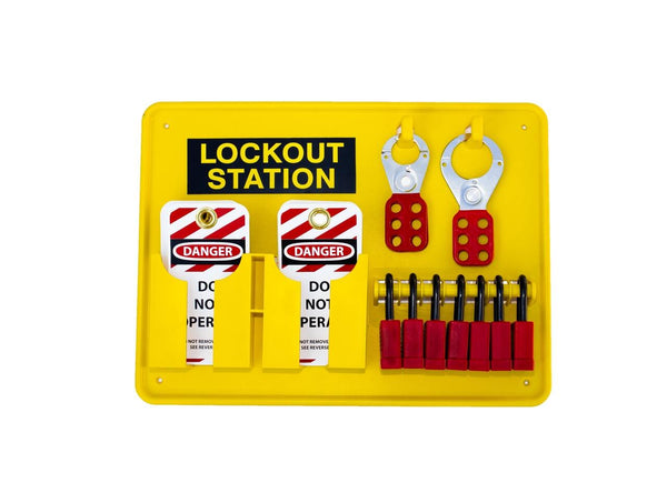 Mini Lockout Tagout Station With 7 Locks Fully Stocked | 7371