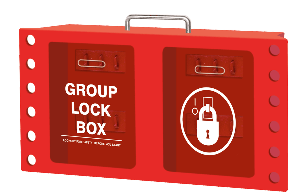 Double Group Lock Box Wall Mount Steel Red 12 Lock Capacity | 7388