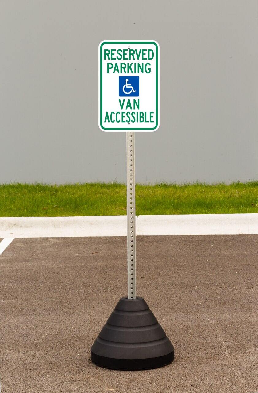 Handicapped Reserved Parking Sign Kit With Post/Base | 7455