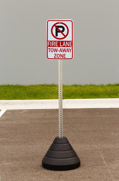 No Parking, Fire Lane Tow-Away Zone Sign Kit With Post/Base | 7456