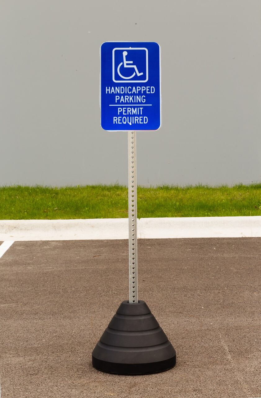 Handicapped Parking, Permit Required Sign Kit With Post/Base | 7462