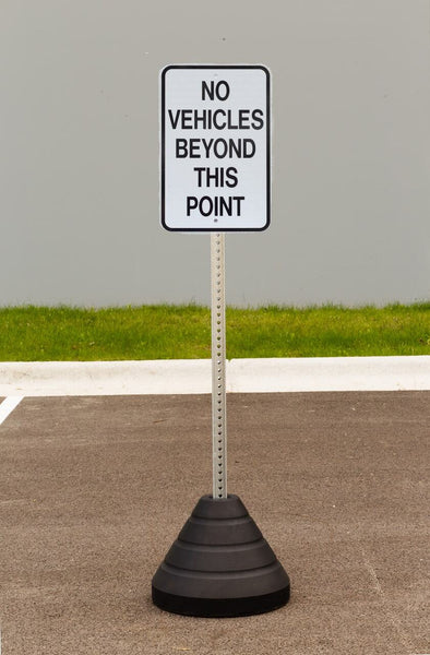No Vehicles Beyond This Point Sign Kit With Post/Base | 7467