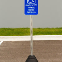 Handicapped Parking, Towing Enforced Sign Kit With Post/Base | 7469