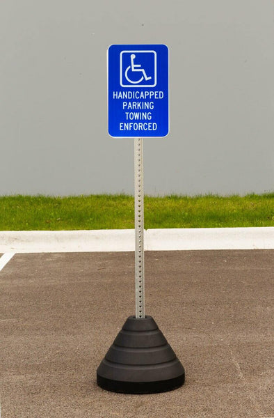Handicapped Parking, Towing Enforced Sign Kit With Post/Base | 7469