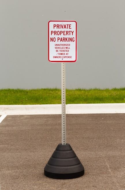 Private Property No Parking Sign Kit With Post/Base | 7471