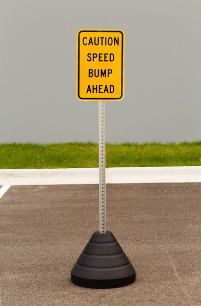 Caution Speed Bump Ahead Sign Kit With Post/Base | 7473