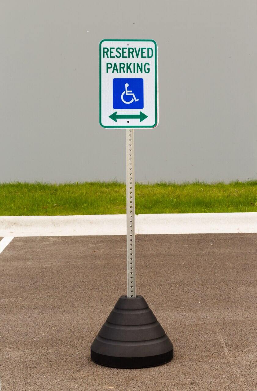 Handicapped Reserved Parking Sign Kit With Post/Base | 7478