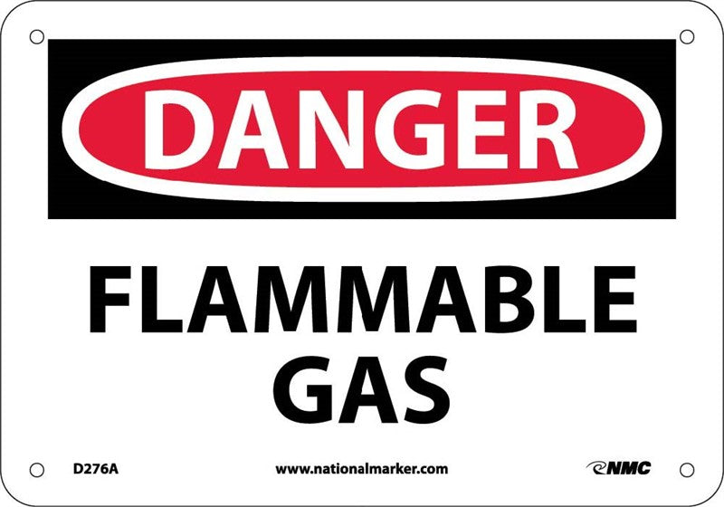 DANGER, FLAMMABLE GAS, 7X10, .040 ALUM