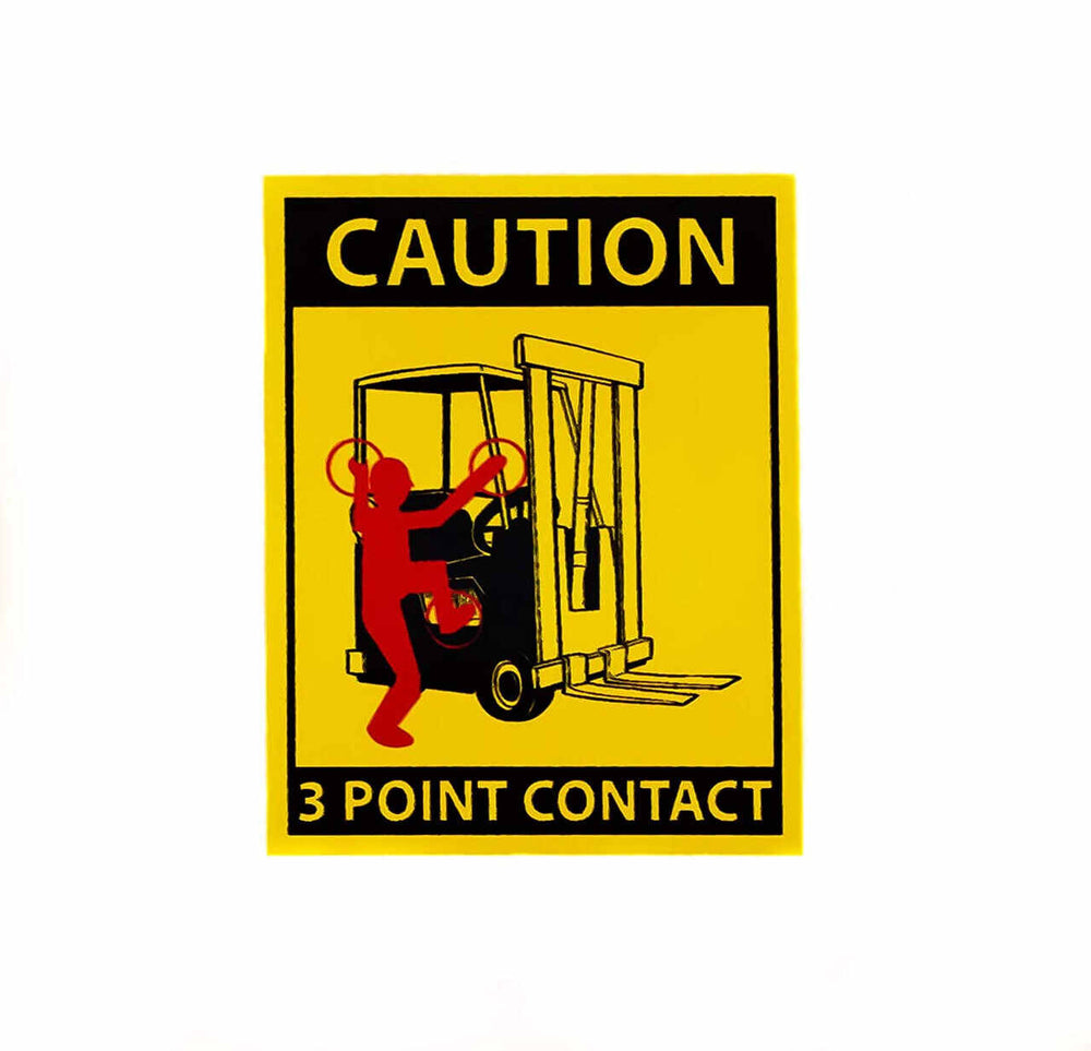Caution 3 Points Contact - Forklift Labels | 7506