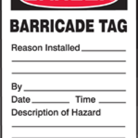 Barricade Safety Tags | 7518