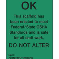 Scaffold Green Safety Tags | 7520