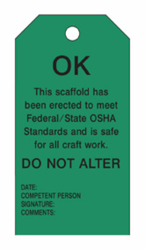 Scaffold Green Safety Tags | 7520