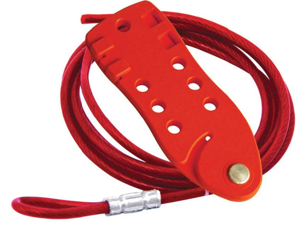 Cable Lockout, Red With 6 ft. Cable 7-Hole | 7623