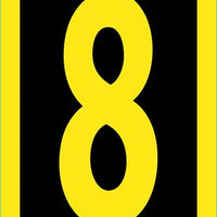 NUMBER, 8, 1.5 HIGH VISIBILITY YELLOW BLACK, PS VINYL