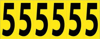 NUMBER CARD, 3" 5 (6 NUMBERS/CARD), PS CLOTH