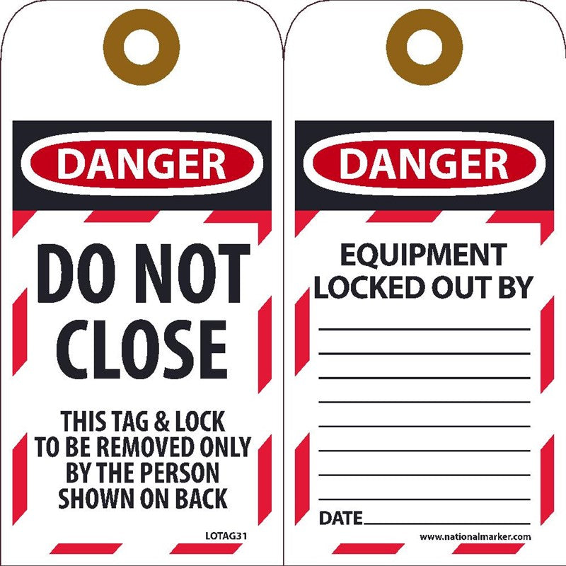 Danger Do Not Close Lockout Tags | LOTAG31