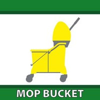 FLOOR SIGN, MOP BUCKET, GREEN/WHITE, 10 x 20, NON-SKID SMOOTH ADHESIVE BACKED VINYL