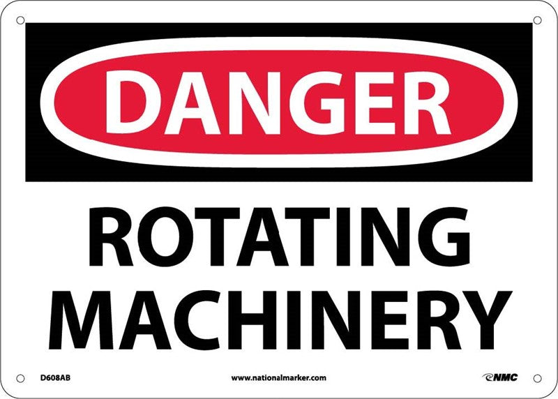 DANGER, ROTATING MACHINERY, 10X14, .040 ALUM