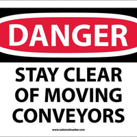 DANGER, STAY CLEAR OF MOVING CONVEYORS, 10X14, RIGID PLASTIC