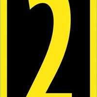 NUMBER, 2, 2.5 HIGH VISIBILITY YELLOW BLACK, PS VINYL