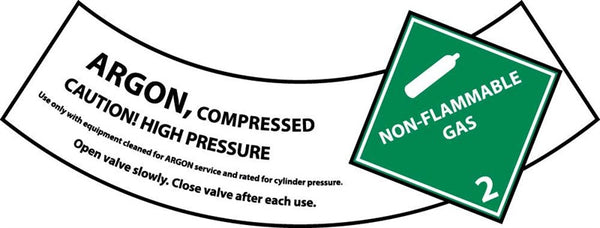 CYLINDER LABELS, ARGON, 2X5 1/4, PS VINYL, 25/PK