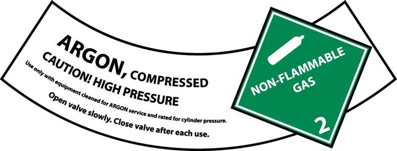 CYLINDER LABELS, ARGON, 2X5 1/4, PS VINYL, 25/PK
