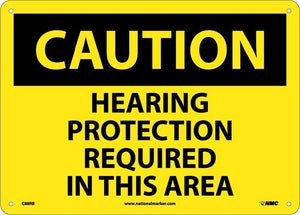 CAUTION, HEARING PROTECTION REQUIRED IN THIS AREA, 10X14, RIGID PLASTIC