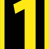 NUMBER, 1, 1.5 HIGH VISIBILITY YELLOW BLACK, PS VINYL