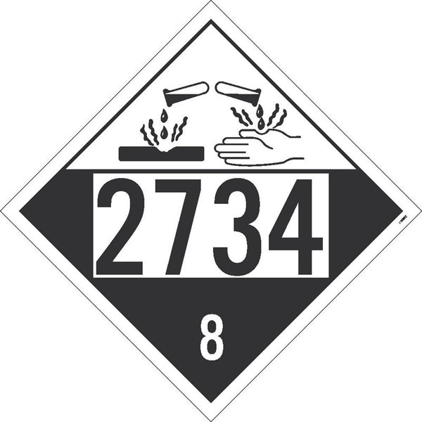 2734 Corrosive USDOT Placard Cardstock | DL176TB