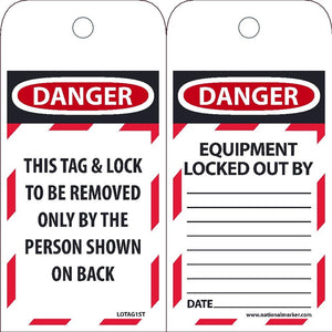 Equipment Locked Out By Includes Glow Lockout Tags | LOTAG1